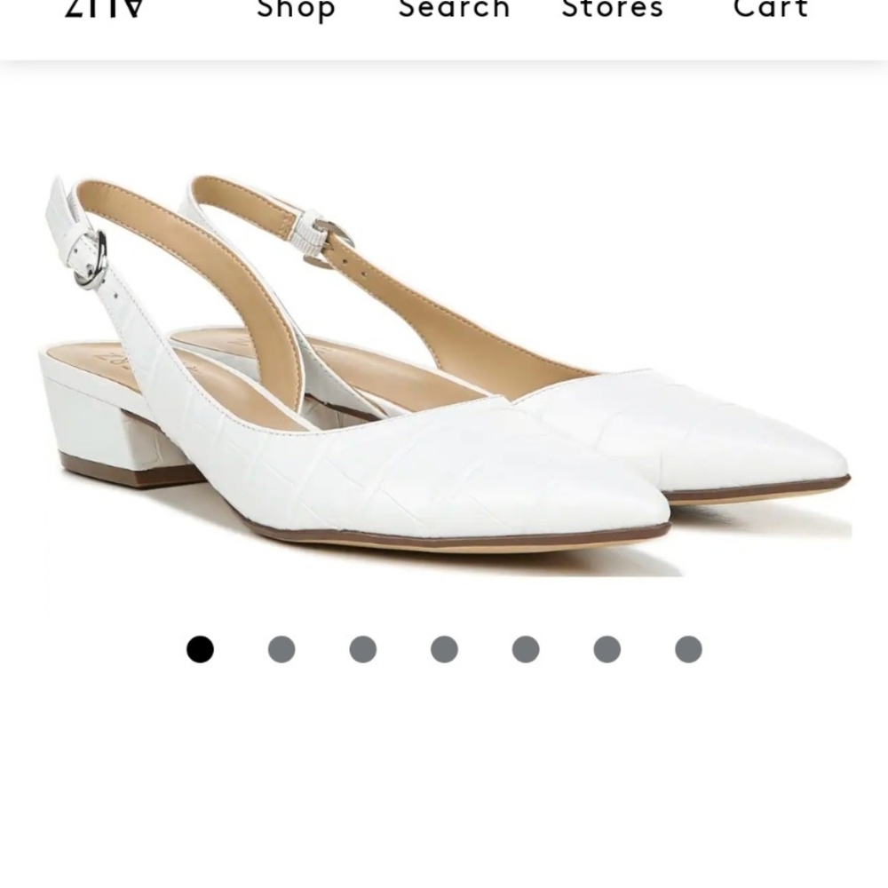New Naturalizer Leather Bank Slingback White Flats